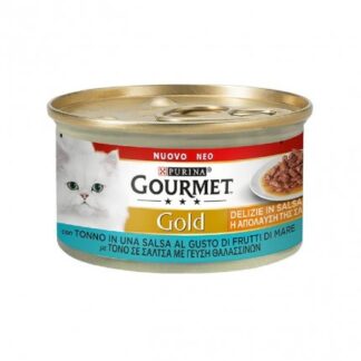 PURINA GOURMET GOLD GATTO DELIZIE IN SALSA CON TONNO IN SALSA AL GUSTO DI FRUTTI DI MARE DA 85 G
