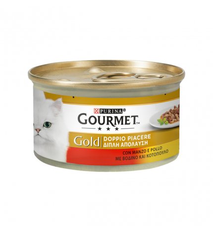 PURINA GOURMET GOLD GATTO DUO AL MANZO E POLLO DA 85 GR IN LATTINA