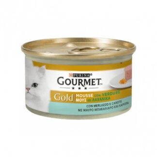 PURINA GOURMET GOLD GATTO MOUSSE AL MERLUZZO E CAROTE DA 85 GR IN LATTINA