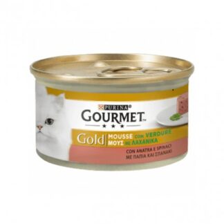 PURINA GOURMET GOLD GATTO MOUSSE ALL' ANATRA E SPINACI DA 85 GR IN LATTINA