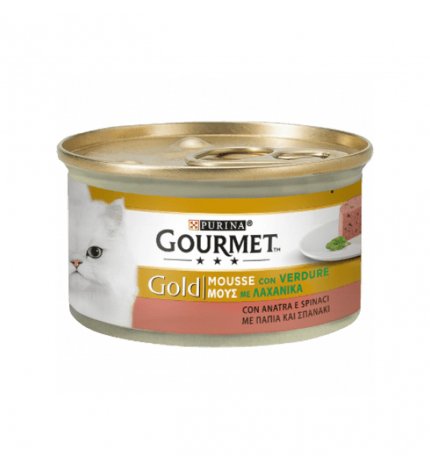 PURINA GOURMET GOLD GATTO MOUSSE ALL' ANATRA E SPINACI DA 85 GR IN LATTINA