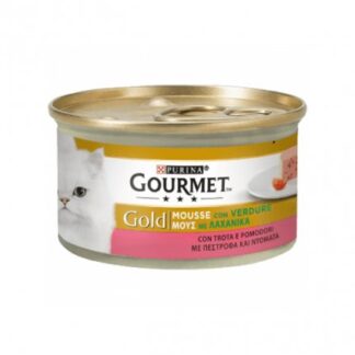 PURINA GOURMET GOLD GATTO MOUSSE ALLA TROTA E POMODORO DA 85 GR IN LATTINA
