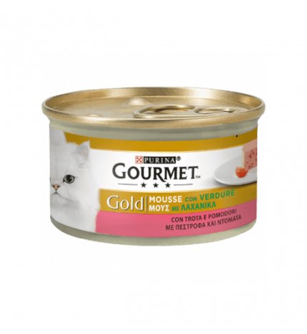 PURINA GOURMET GOLD GATTO MOUSSE ALLA TROTA E POMODORO DA 85 GR IN LATTINA
