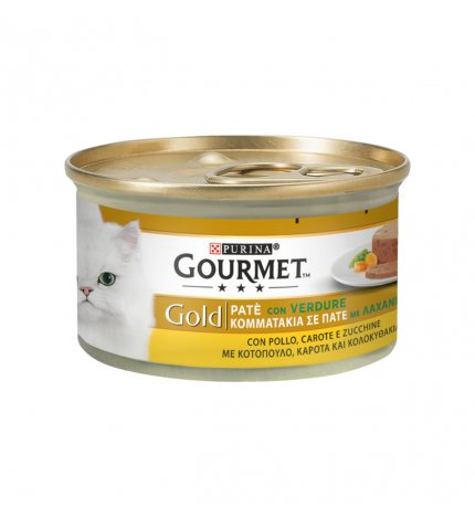 PURINA GOURMET GOLD GATTO PATE' AL POLLO CAROTE E ZUCCHINE DA 85 GR IN LATTINA