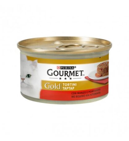 PURINA GOURMET GOLD GATTO TORTINI AL MANZO E POMODORI DA 85 GR IN LATTINA