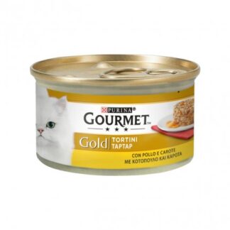 PURINA GOURMET GOLD GATTO TORTINI AL POLLO E CAROTE DA 85 GR IN LATTINA