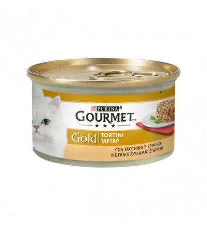 PURINA GOURMET GOLD GATTO TORTINI AL TACCHINO E SPINACI DA 85 GR IN LATTINA