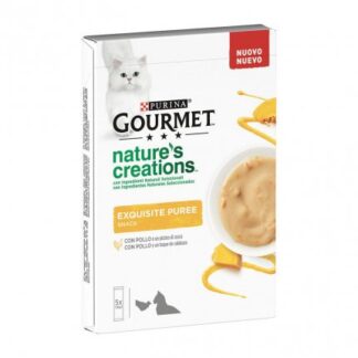 PURINA GOURMET NATURE'S CREATIONS GATTO EXQUISITE PUREE SNACK CON POLLO E ZUCCA 5 SNACK DA 10 GR
