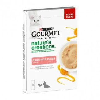 PURINA GOURMET NATURE'S CREATIONS GATTO EXQUISITE PUREE SNACK CON SALMONE E CAROTE 5 SNACK DA 10 GR