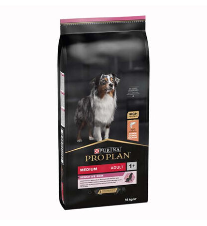 Purina pro plan cane adult sensitive skin optiderma medium al salmone da 14 kg