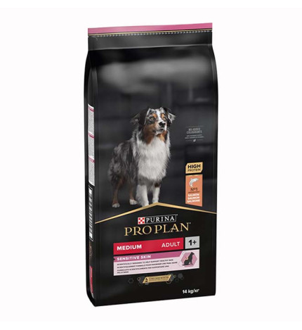 Purina pro plan cane adult sensitive skin optiderma medium al salmone da 14 kg