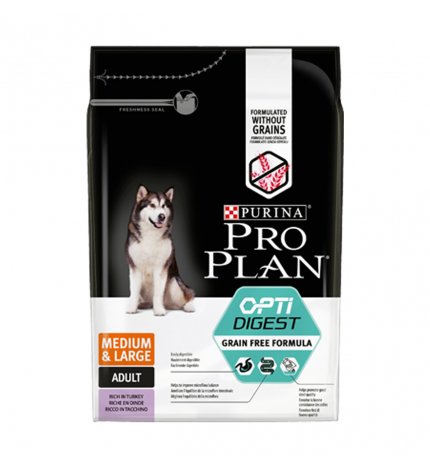 PURINA PRO PLAN CANE ADULT MEDIUM E LARGE SENSITIVE DIGESTION GRAIN FREE TACCHINO DA 2,5 KG