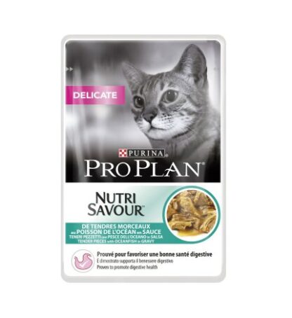 PURINA PRO PLAN GATTO DELICATE AL PESCE OCEANICO DA 85 GR IN BUSTA