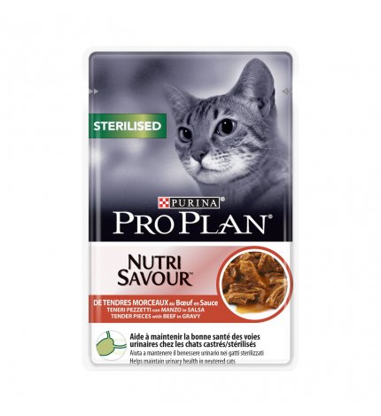 PURINA PRO PLAN GATTO STERILIZZATO AL MANZO DA 85 GR IN BUSTA