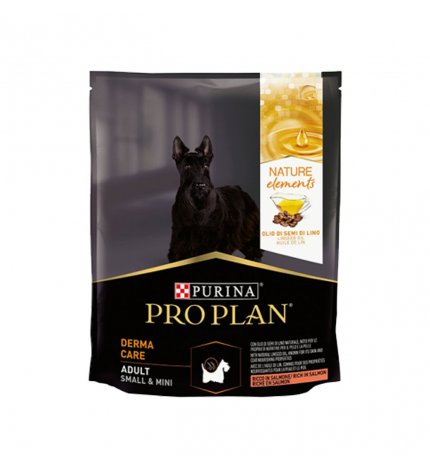 PURINA PRO PLAN NATURE ELEMENTS CANE ADULT DERMA SMALL E MINI CON SALMONE E OLIO DI SEMI DI LINO DA 700 GR