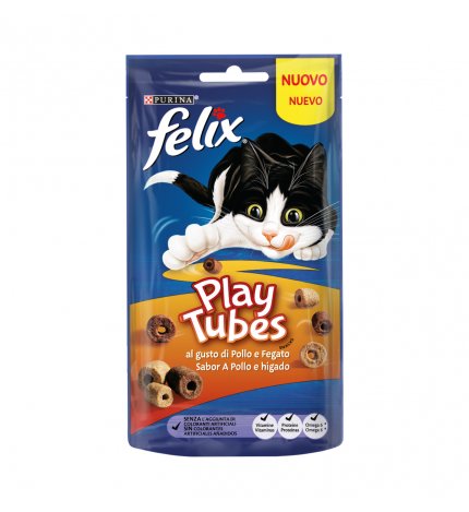 PURINA SNACK GATTO FELIX PLAY TUBES AL GUSTO DI POLLO E FAGATO DA 50 GR
