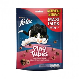 PURINA SNACK GATTO FELIX PLAY TUBES AL GUSTO DI TACCHINO E PROSCIUTTO DA 180 GR