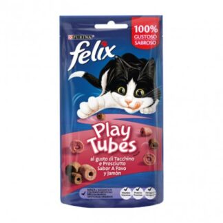 PURINA SNACK GATTO FELIX PLAY TUBES AL GUSTO DI TACCHINO E PROSCIUTTO DA 50 GR