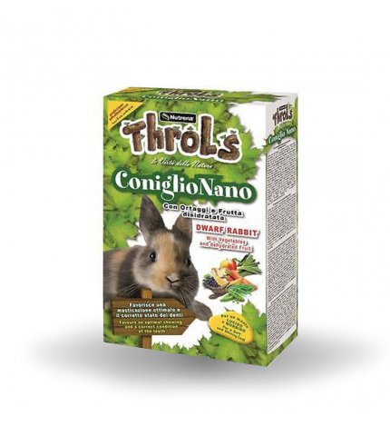 RAGGIO DI SOLE THROLS CONIGLIO NANO CON ORTAGGI E FRUTTA DISIDRATATA DA 750 GR
