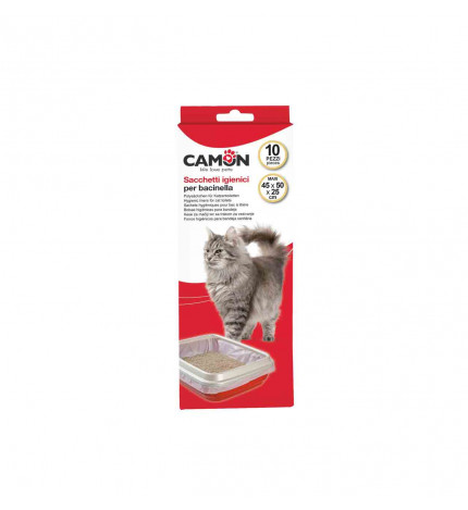 Camon gatto sacchetti igienici per bacinella 10 pezzi maxi 50 x 40 x 45 cm
