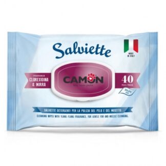 Camon cane e gatto salviette detergenti mirra e clorexydina 40 pezzi