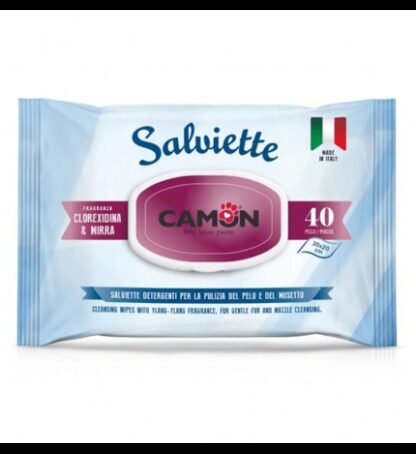Camon cane e gatto salviette detergenti mirra e clorexydina 40 pezzi
