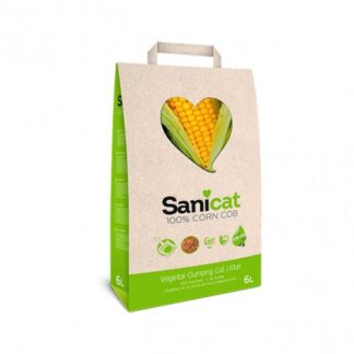 SANICAT LETTIERA AGGLOMERANTE 100 % CORN COB A BASE DI TUTOLO DI MAIS 6 LITRI