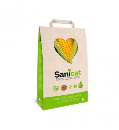 SANICAT LETTIERA AGGLOMERANTE 100 % CORN COB A BASE DI TUTOLO DI MAIS 6 LITRI