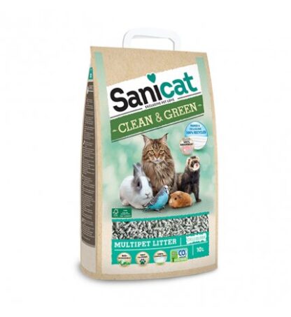 SANICAT LETTIERA GATTO CLEAN & GREEN CELLULOSA DA 10 LITRI