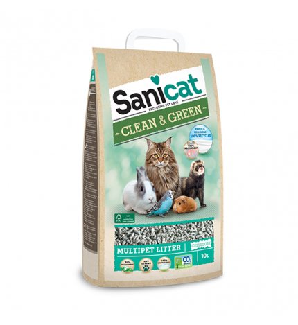 SANICAT LETTIERA GATTO CLEAN & GREEN CELLULOSA DA 10 LITRI