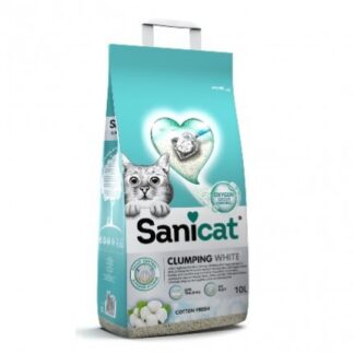 SANICAT LETTIERA GATTO CLUMPING WHITE COTTON DA 10 LITRI