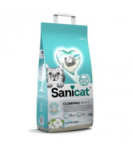 SANICAT LETTIERA GATTO CLUMPING WHITE COTTON DA 10 LITRI