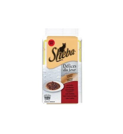 Sheba gatto selezione gustosa pollo manzo anatra - 2 buste omaggio 6 buste da 50 gr