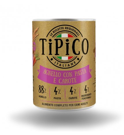 TIPICO CANE AGNELLO PASTA CAROTE DA 400 GR IN LATTINA