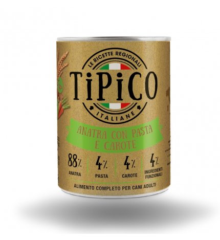 TIPICO CANE ANATRA PASTA CAROTE DA 400 GR IN LATTINA