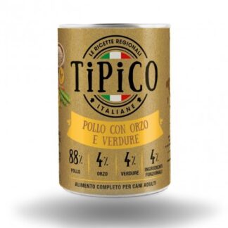 TIPICO CANE POLLO CON ORZO E VERDURE DA 400 GR IN LATTINA