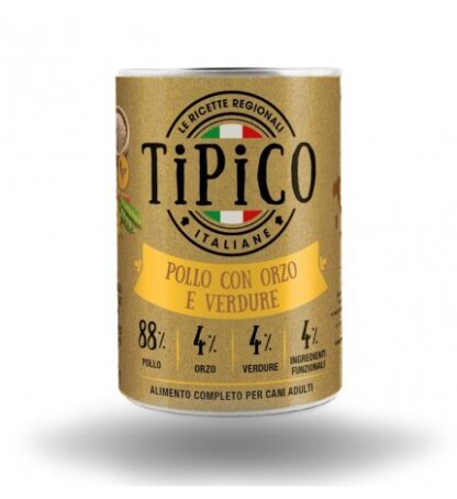 TIPICO CANE POLLO CON ORZO E VERDURE DA 400 GR IN LATTINA