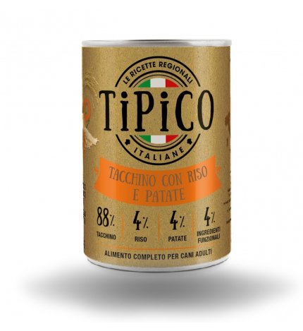 TIPICO CANE TACCHINO RISO PATATE DA 400 GR IN LATTINA