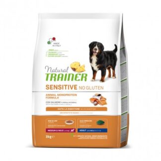 TRAINER CANE ADULT MEDIUM & MAXI SENSITIVE AL SALMONE NO GLUTEN DA 3 KG