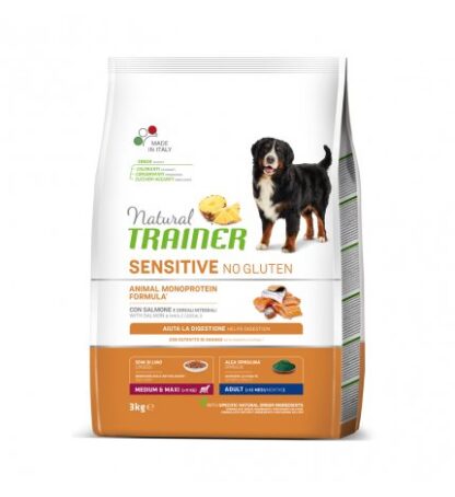 TRAINER CANE ADULT MEDIUM & MAXI SENSITIVE AL SALMONE NO GLUTEN DA 3 KG