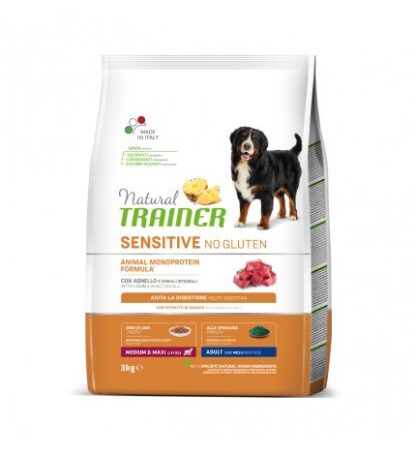 TRAINER CANE ADULT MEDIUM MAXI SENSITIVE ALL'AGNELLO NO GLUTEN DA 3 KG