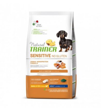 TRAINER CANE ADULT SMALL & TOY SENSITIVE AL SALMONE NO GLUTEN DA 7 KG
