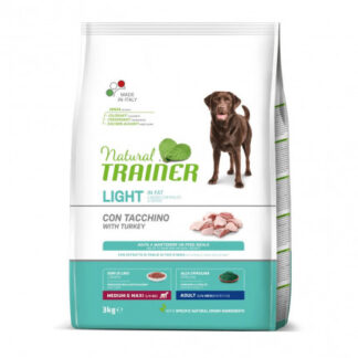Trainer cane natural adult medium maxi light in fat con tacchino da 3 kg