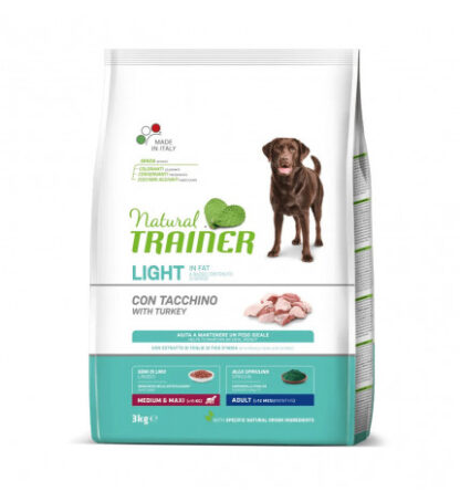 Trainer cane natural adult medium maxi light in fat con tacchino da 3 kg
