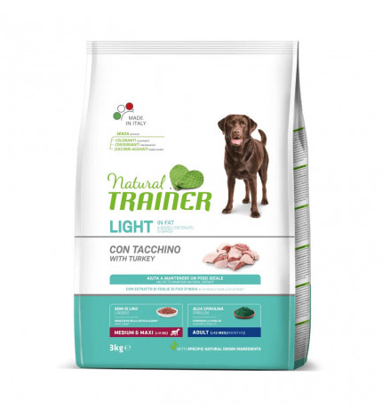 Trainer cane natural adult medium maxi light in fat con tacchino da 3 kg