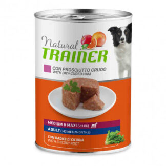 Trainer cane natural adult medium maxi prosciutto da 400 gr in lattina