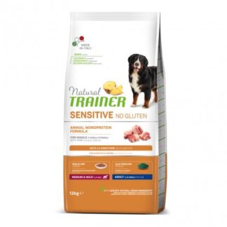 TRAINER CANE NATURAL ADULT MEDIUM MAXI SENSITIVE AL MAIALE DA 12 KG