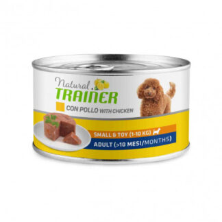 Trainer cane natural adult small & toy pollo da 150 gr in lattina