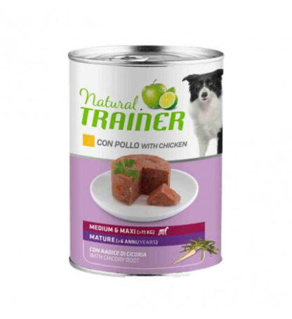 Trainer cane natural maturity medium maxi pollo da 400 gr in lattina