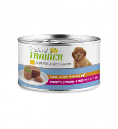 Trainer cane natural puppy & junior small & toy pollo da 150 gr in lattina